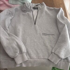 Gray white fox  Half-Zip Sweatshirt